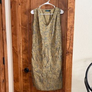 Prana Olive and Navy Dress